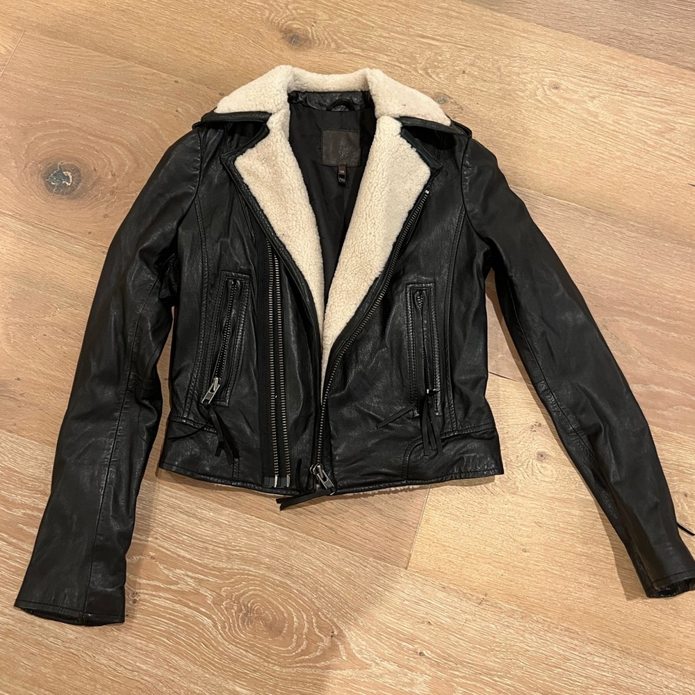 Joie leather shearling jacket Ailey